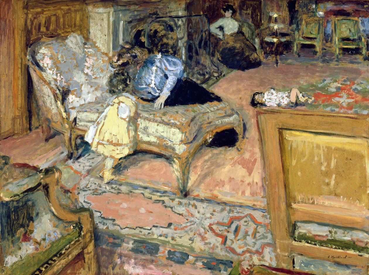 Důvěra (Bernheimovy děti v salonu) 1905 (olej na desce položené na panelu) od Edouard Vuillard