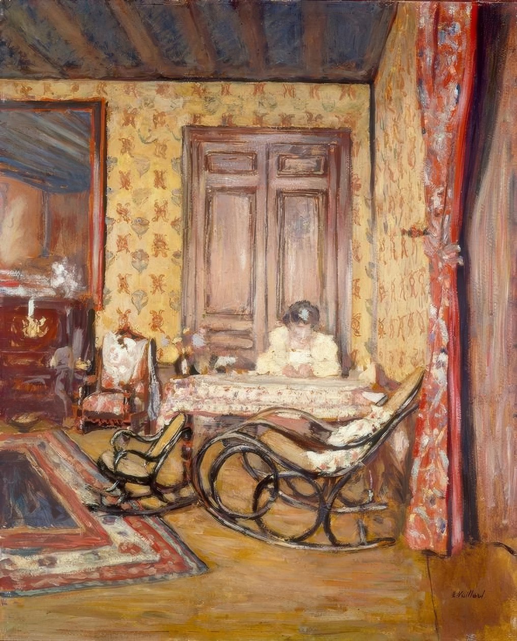 Interiér s houpacím křeslem od Edouard Vuillard