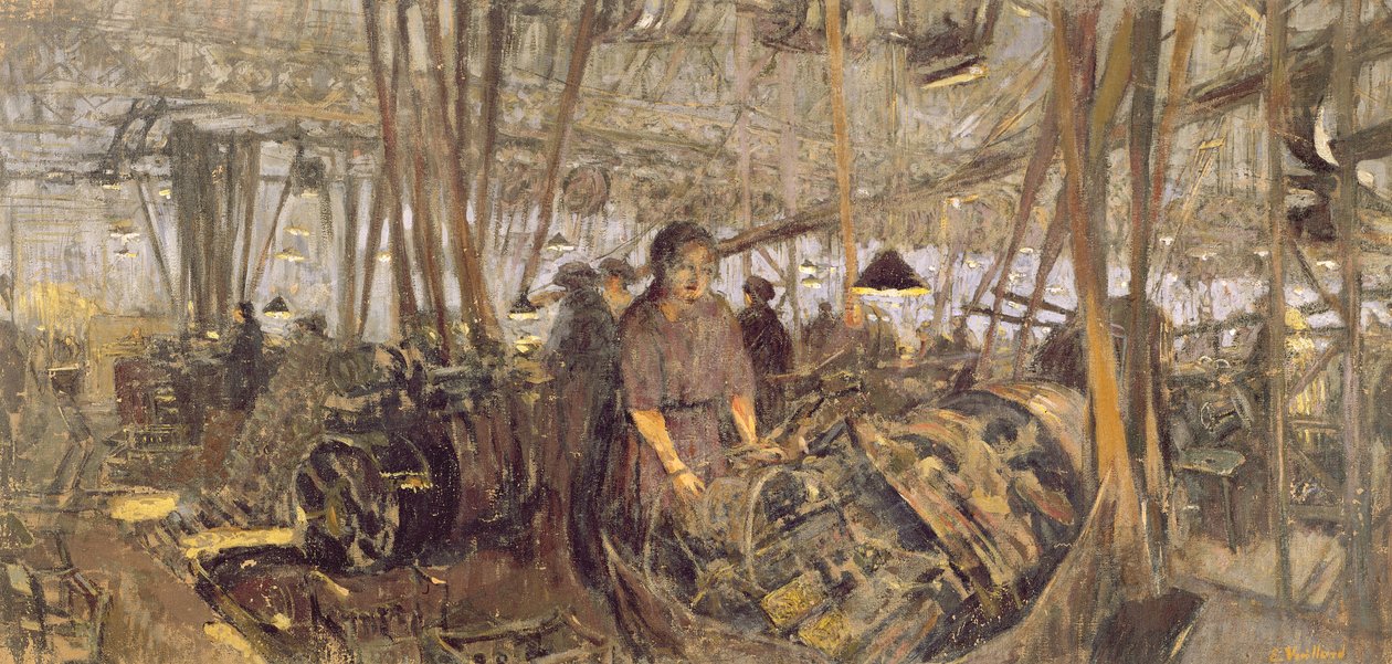 Interiér muniční továrny: The Forge, 1916-17 (tempera na plátně) od Edouard Vuillard