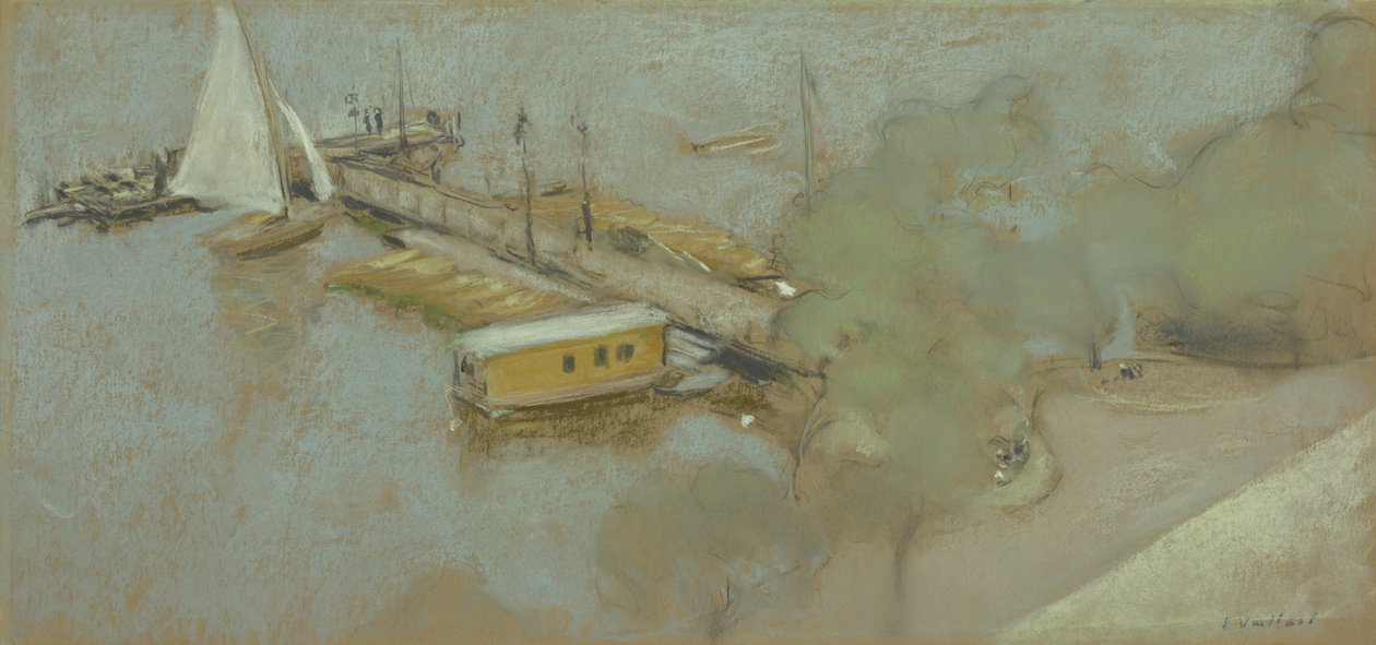 Molo na Aussenalster, 1913 (pastel na kartě) od Edouard Vuillard