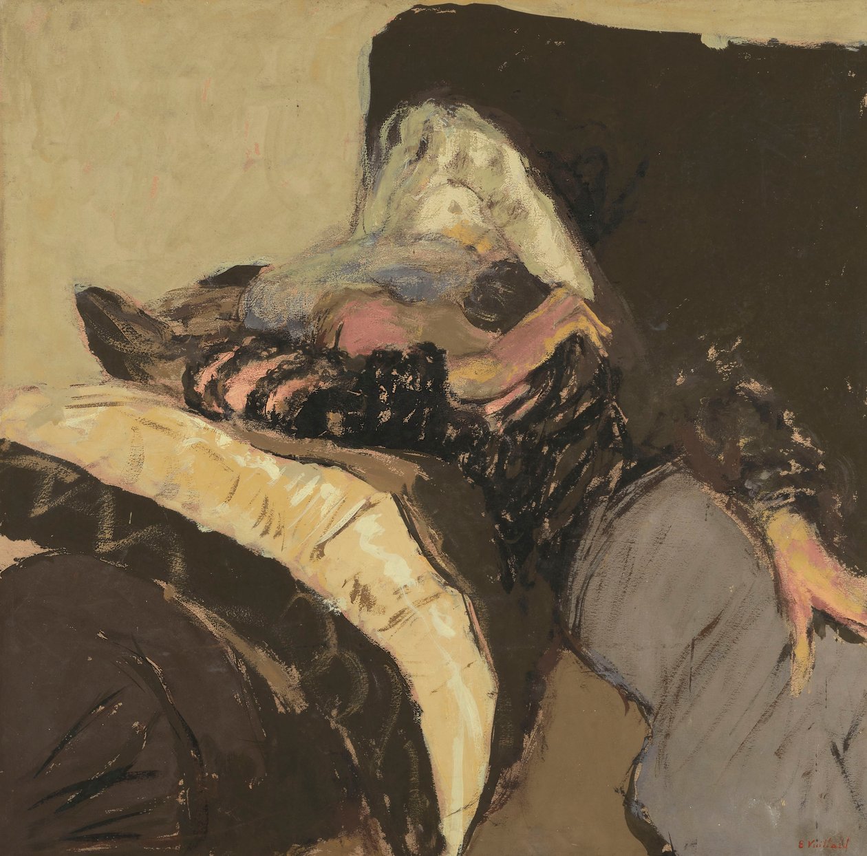 Lucy Hessel spí na gauči od Edouard Vuillard