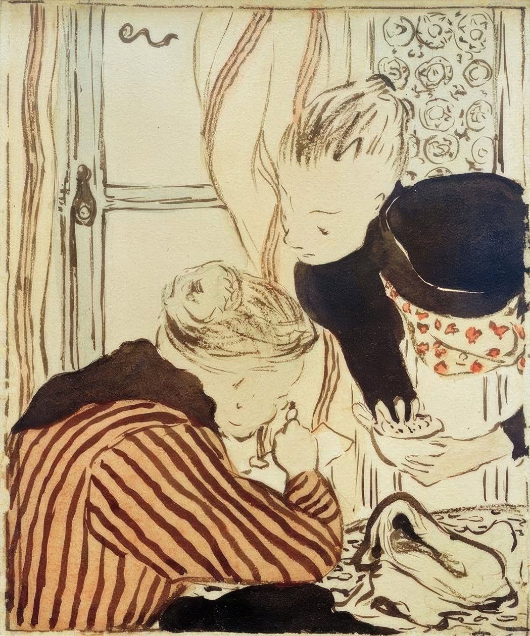 Madame Vuillard a mladá dívka od Edouard Vuillard