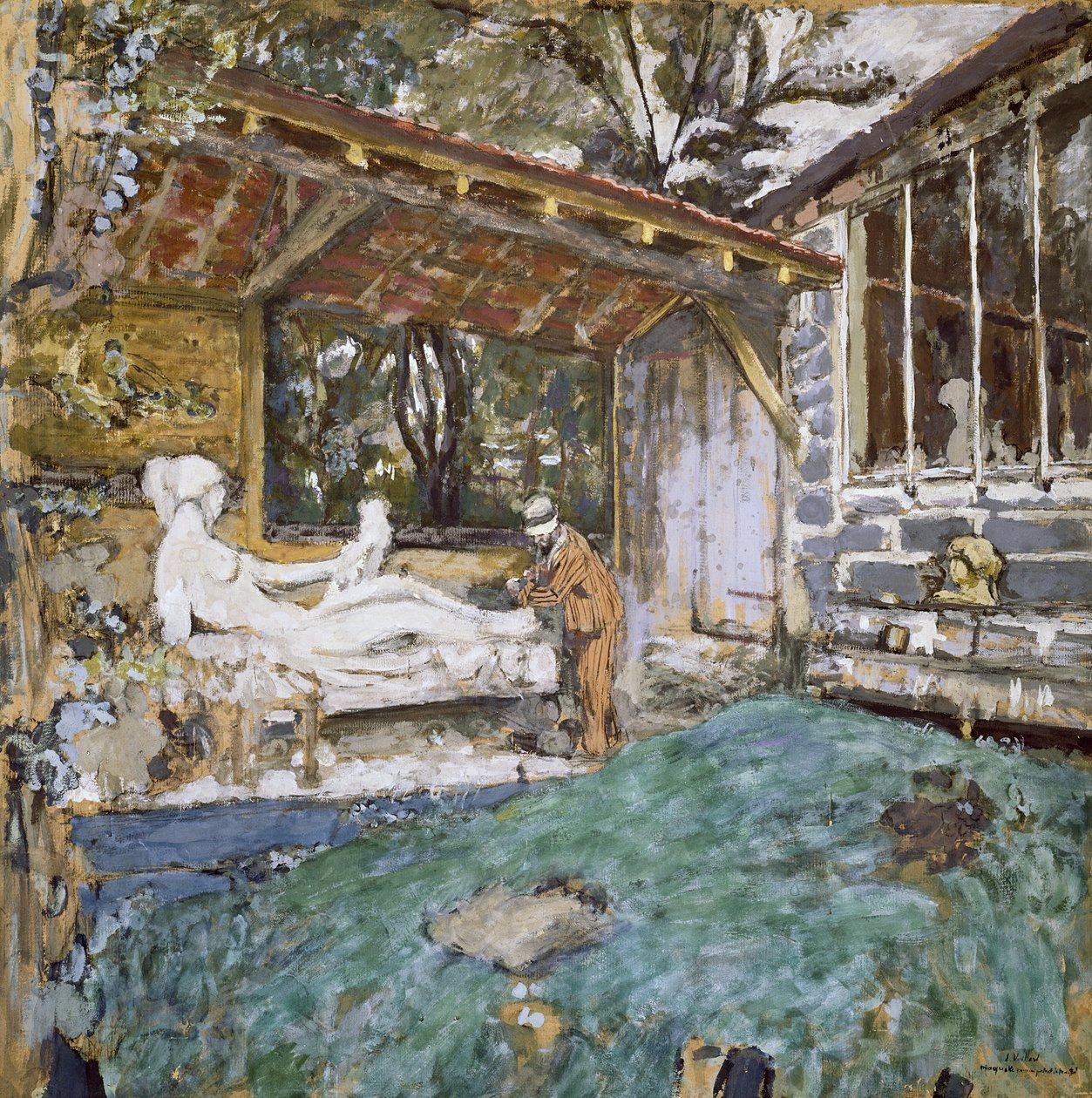 Maillol při práci na památníku Cezanna, kolem roku 1925 od Edouard Vuillard
