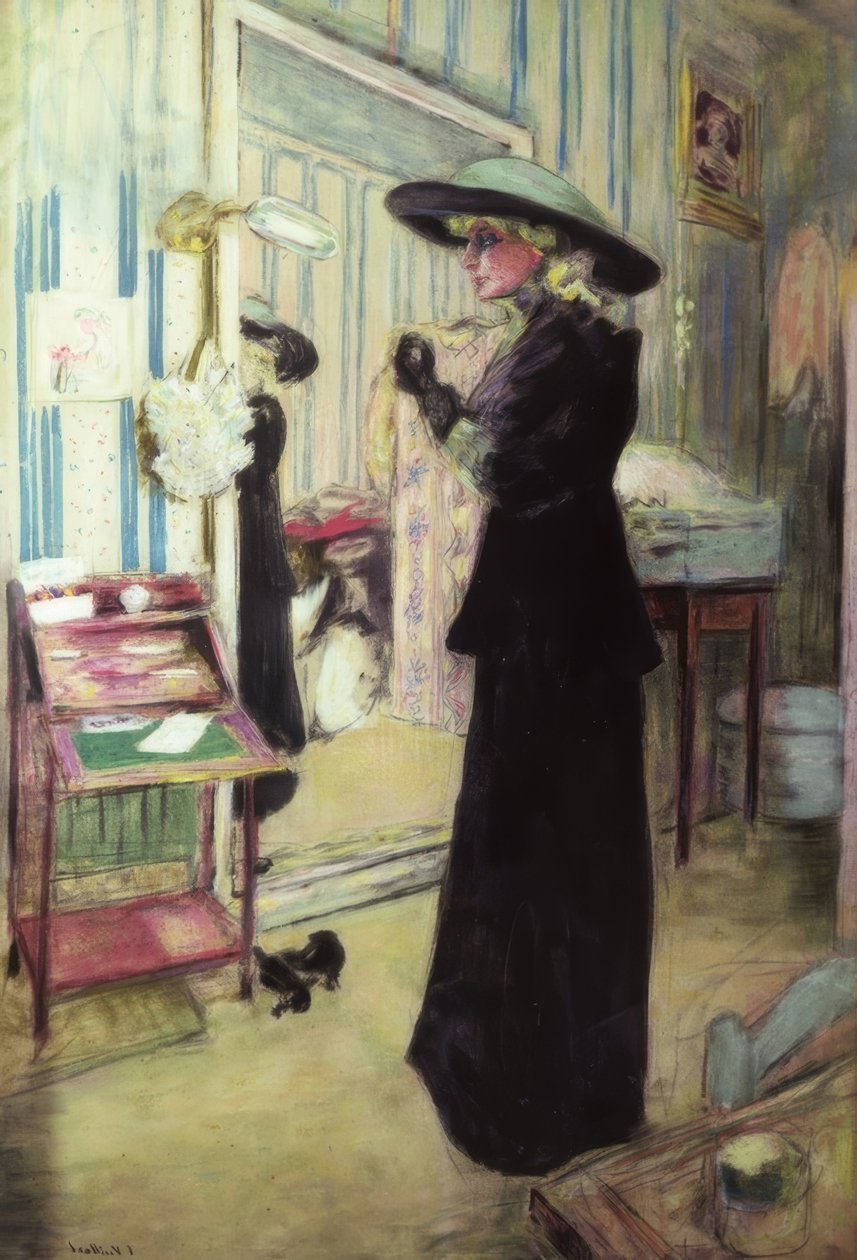 Ústup Charlotte Lyses. Umělec: EDOUARD VUILLARD. Muzeum: MUSEE TOULOUSE-LAUTREC ALBI FRANCIA od Edouard Vuillard