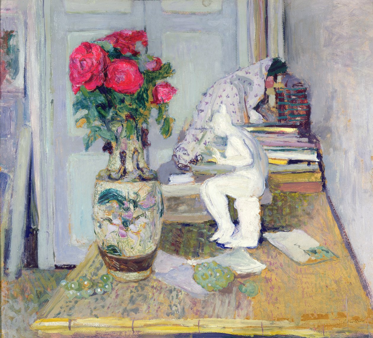 Soška od Maillola a červených růží, kolem 1903-05 od Edouard Vuillard