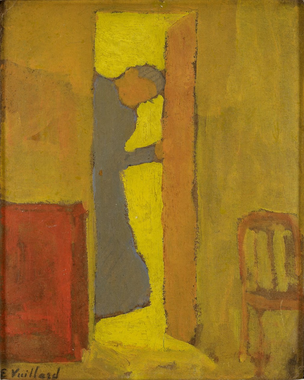 Umělcova matka otevírá dveře od Edouard Vuillard