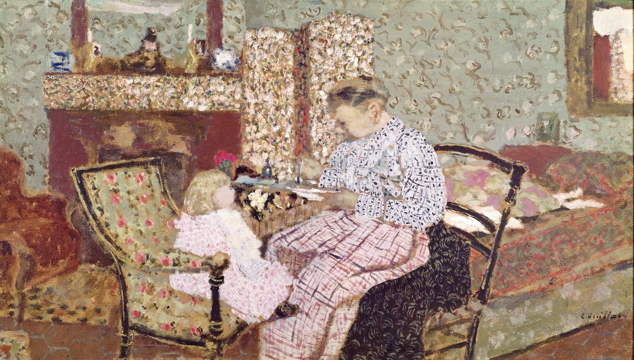 Woman Feeding a Child (Annette, dcera Ker Xavier Roussel) 1901 (olej na kartě připevněné na panelu) od Edouard Vuillard