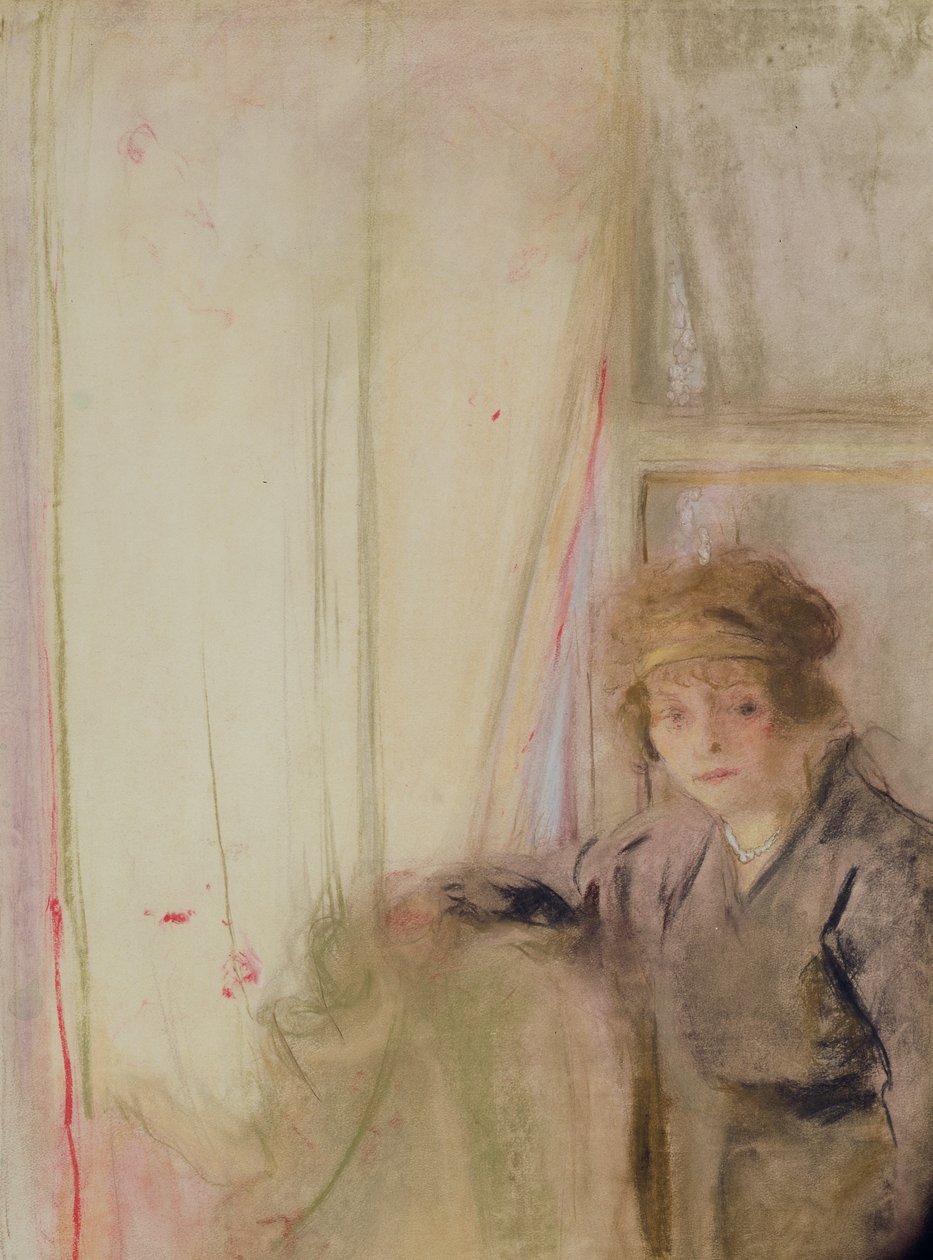 Žena opřená o okno (pastel na papíře) od Edouard Vuillard