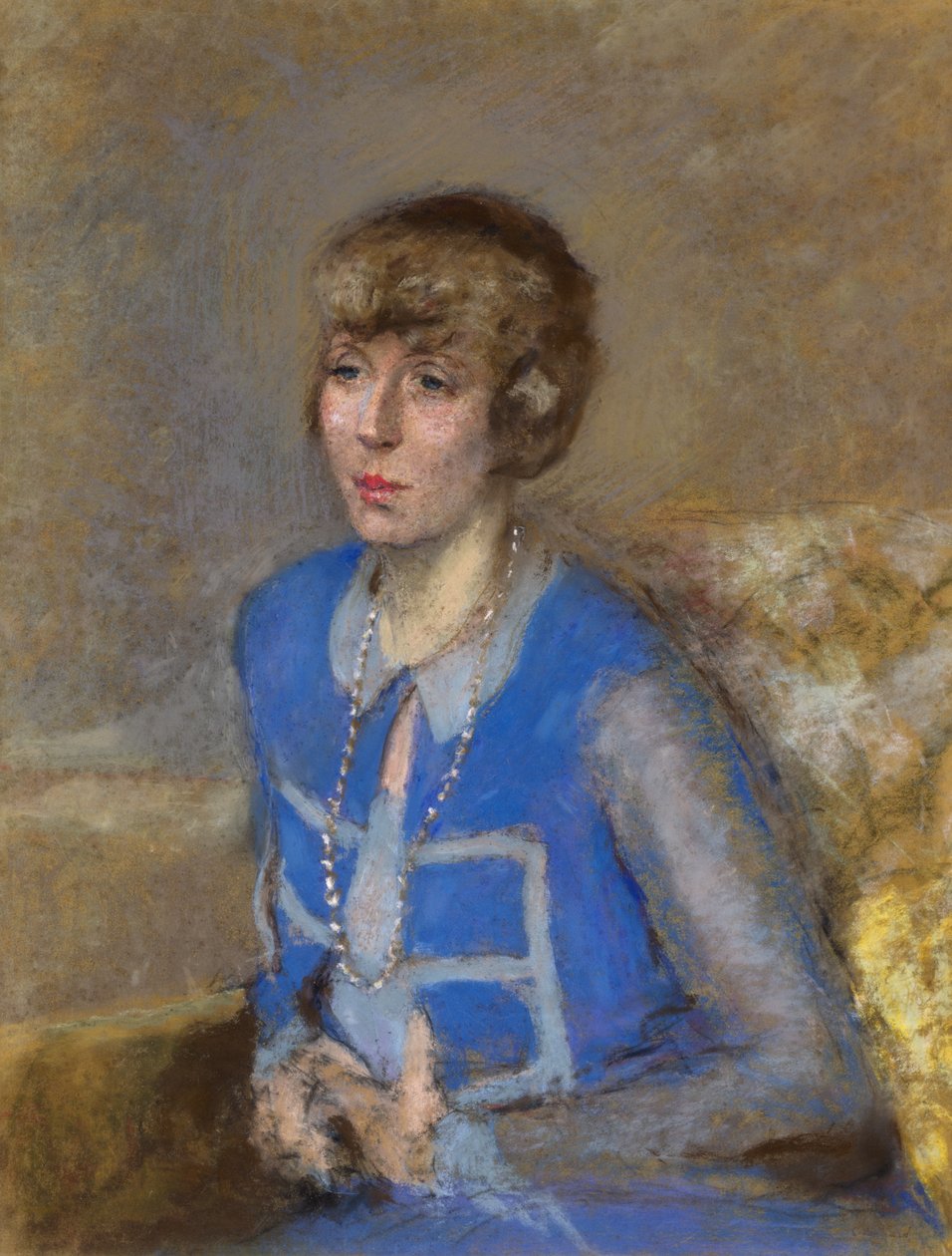 Žena v modrém, c. 1925-35 (pastel na tkaném papíře) od Edouard Vuillard