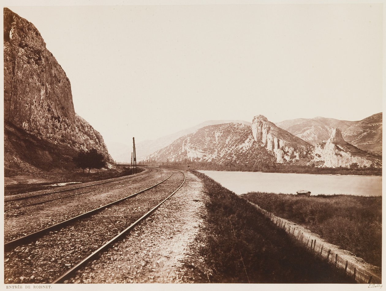 Příjezd k horskému průsmyku Donzère, z alba "Severní železnice z Paříže do Lyonu a Středomoří", asi 1861 (albumenový tisk) od Edouard Denis Baldus