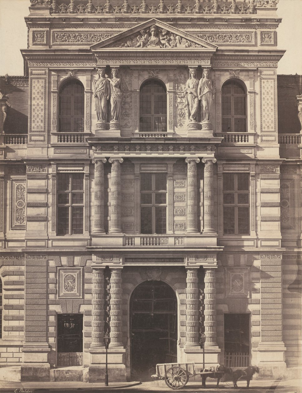 Imperiální knihovna Louvru, 1856-1857 (foto) od Edouard Denis Baldus