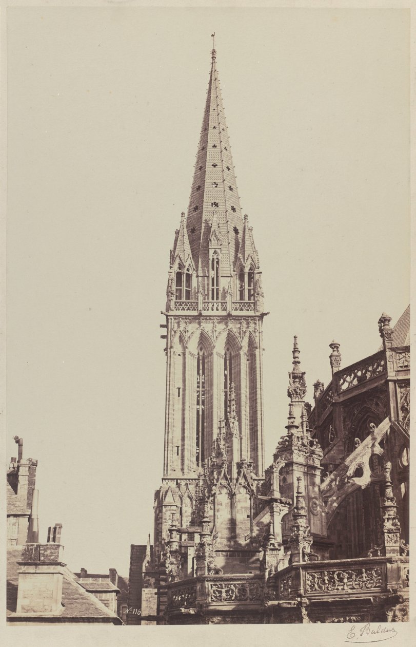 Kostel Saint-Pierre, Caen, 1855 (foto) od Edouard-Denis Baldus