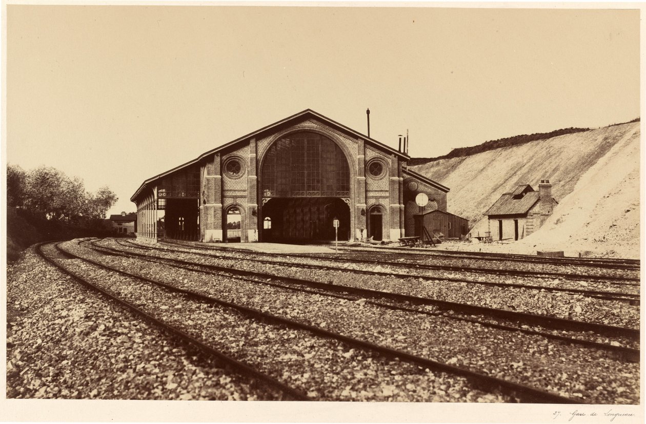 Nádraží Longueau, 1855 (foto) od Edouard Denis Baldus