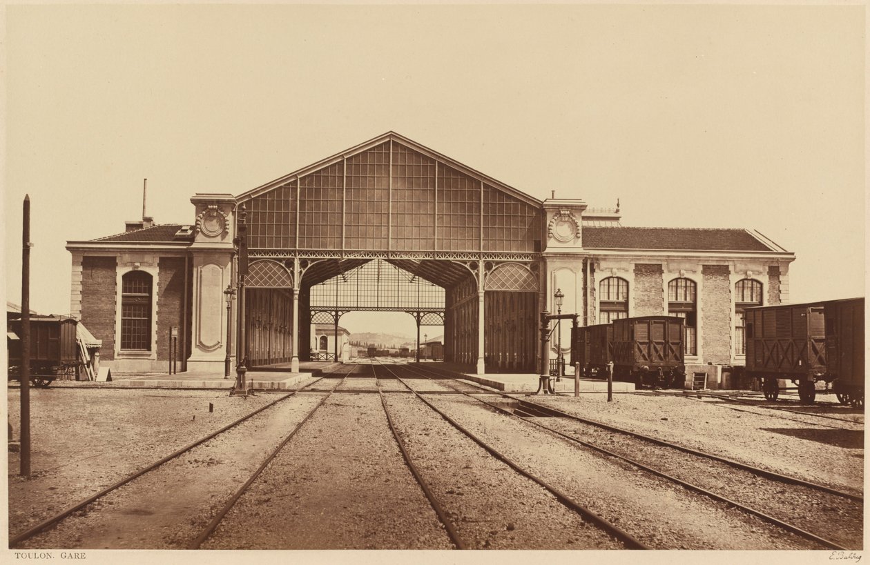 Toulon, Gare (Toulon, nádraží),1861 nebo později (foto) od Edouard Denis Baldus