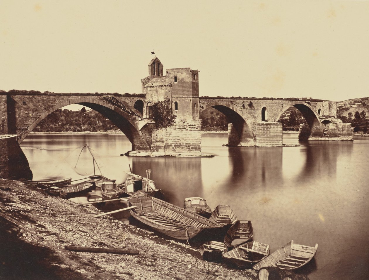 Avignon. Pont St Benezet od Édouard Baldus