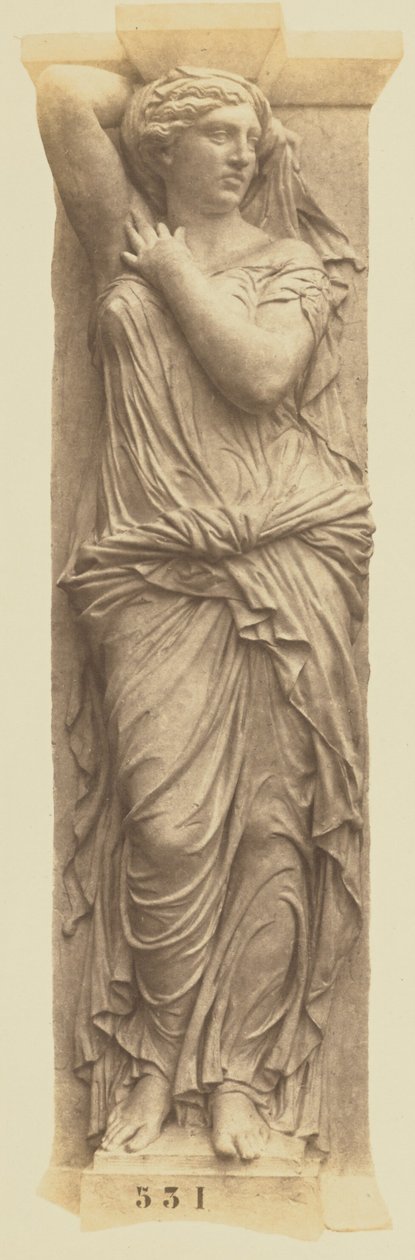 [Karyatida od Julese Caveliera, výzdoba Louvru, Paříž] od Édouard Baldus