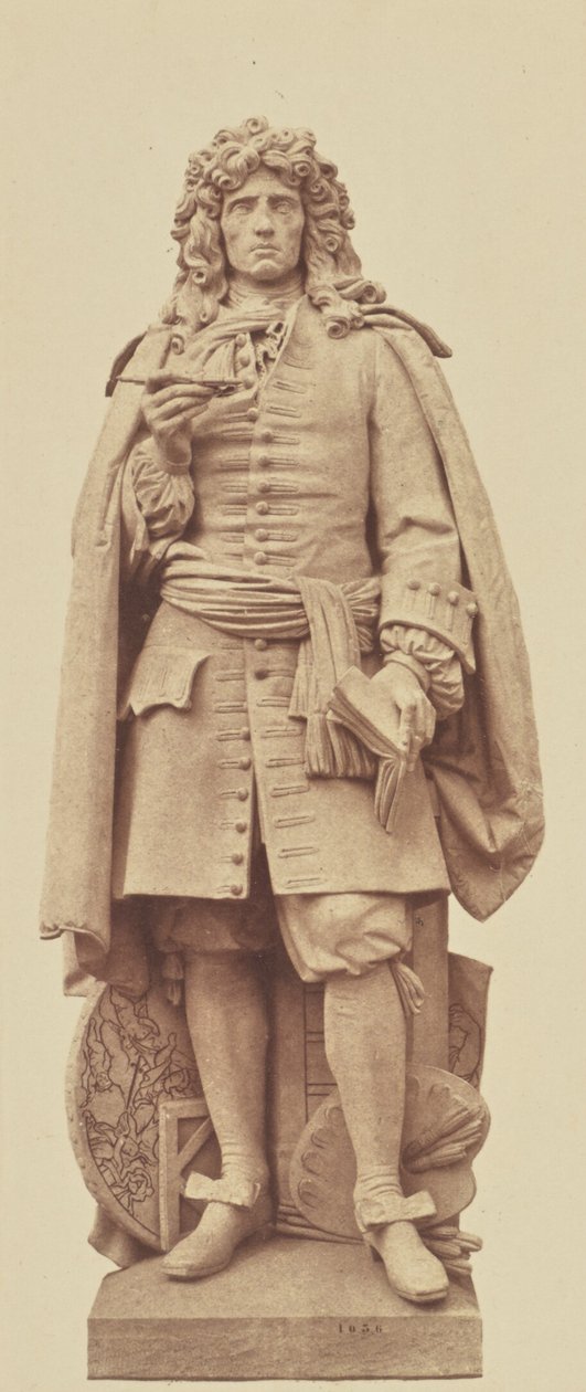 ["Mignard", socha od Jeana Baptisty Josepha de Bay, výzdoba Louvru, Paříž] od Édouard Baldus
