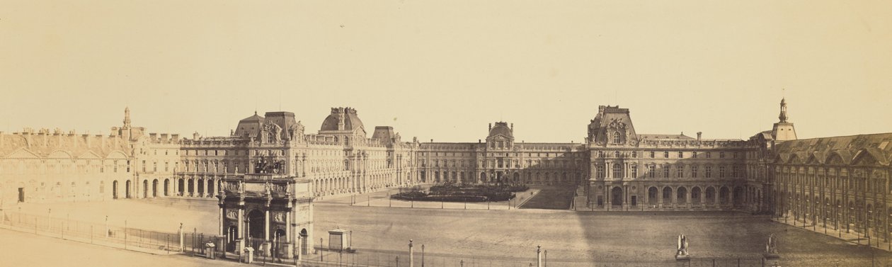 [Panoramatický pohled na secesní Louvre, Napoleonův dvůr a karusel z Tuilerií] od Édouard Baldus