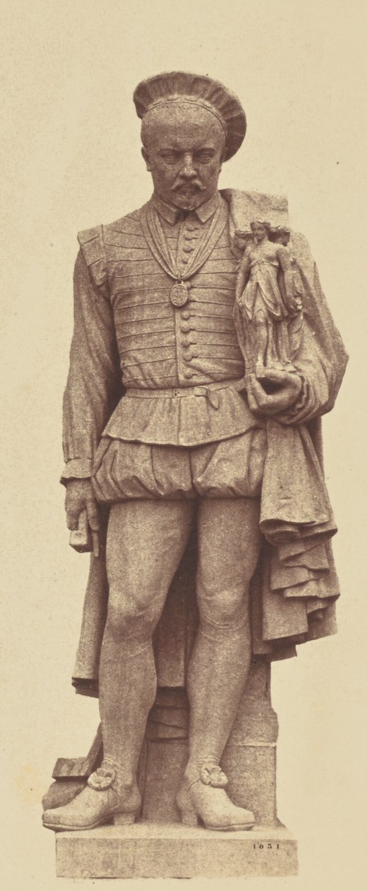 ["Pilon", socha od Louise Desprez, výzdoba Louvru, Paříž] od Édouard Baldus