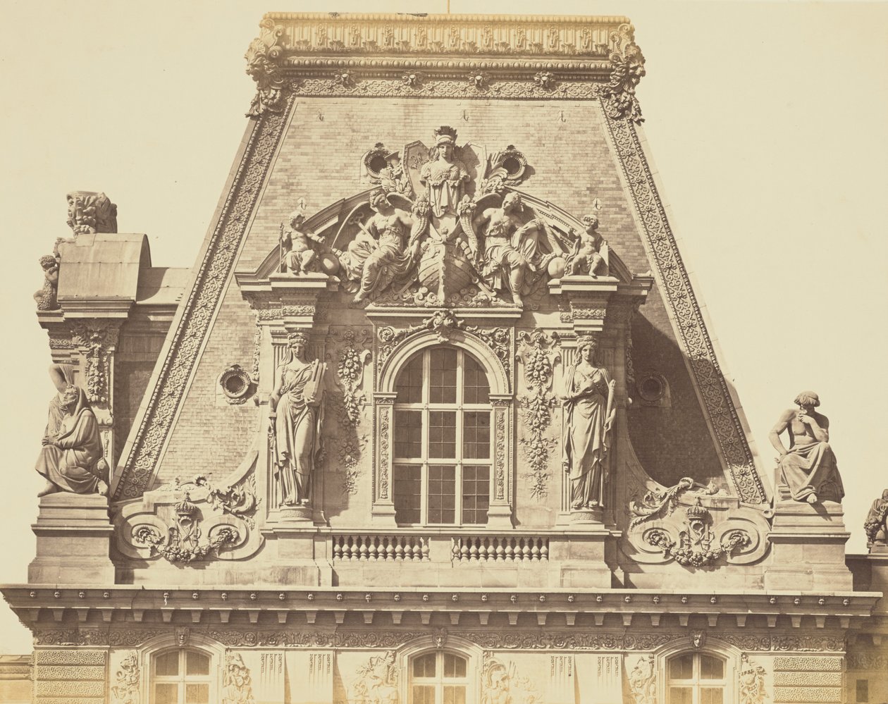 [Střecha pavilonu Turgot, Louvre, Paříž] od Édouard Baldus