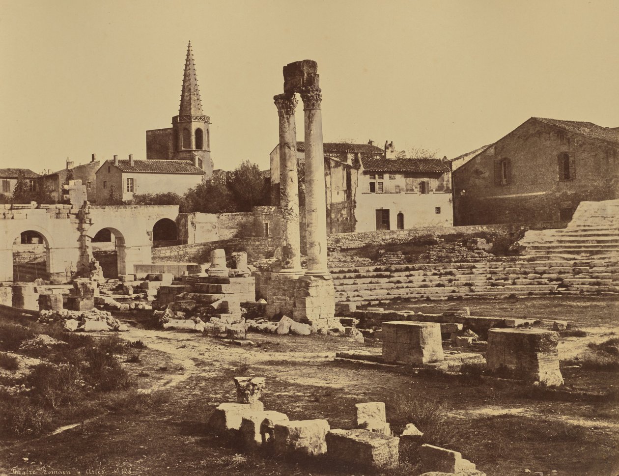 Římské divadlo v Arles od Édouard Baldus