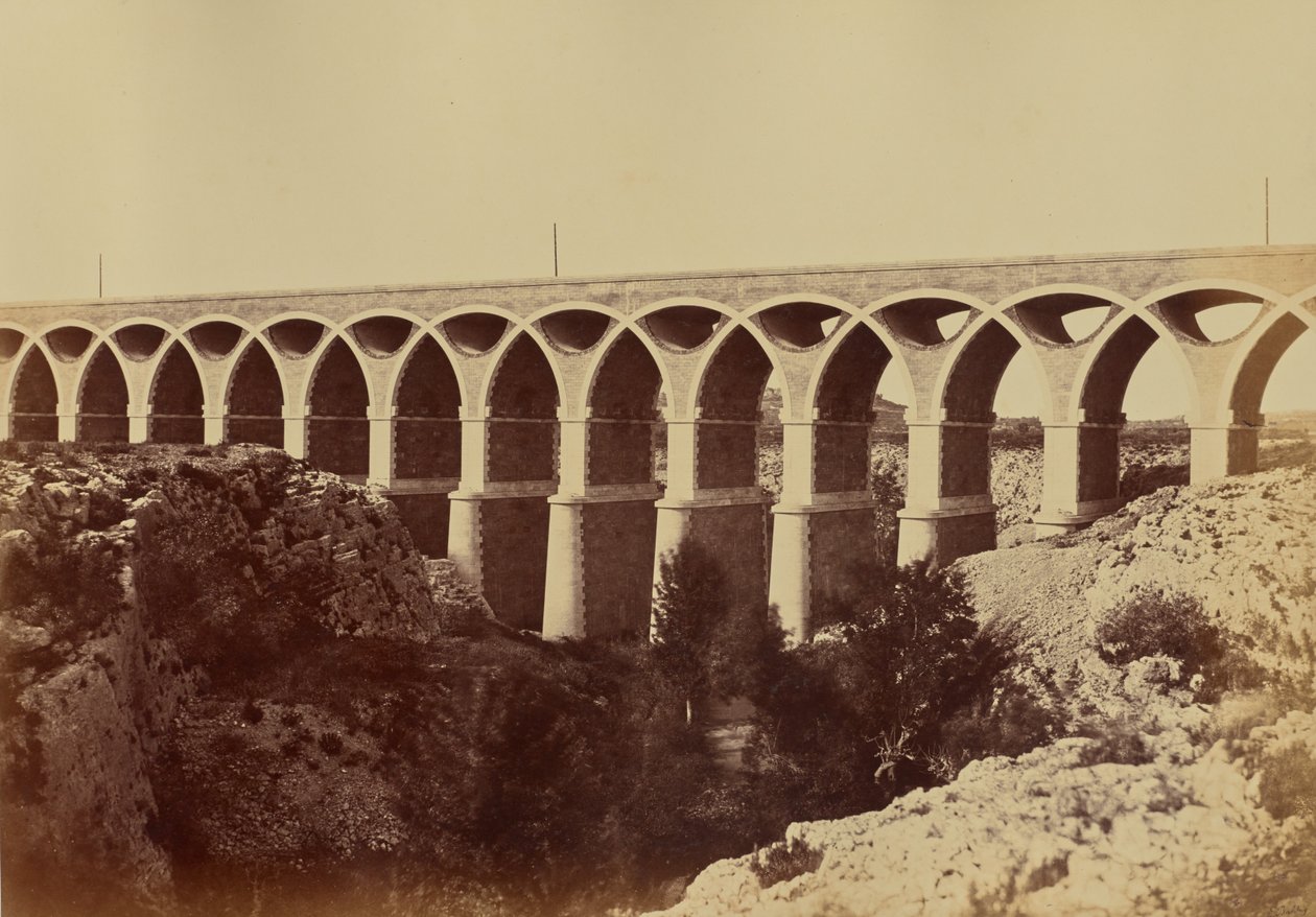Viadukt v Saint-Chamas od Édouard Baldus