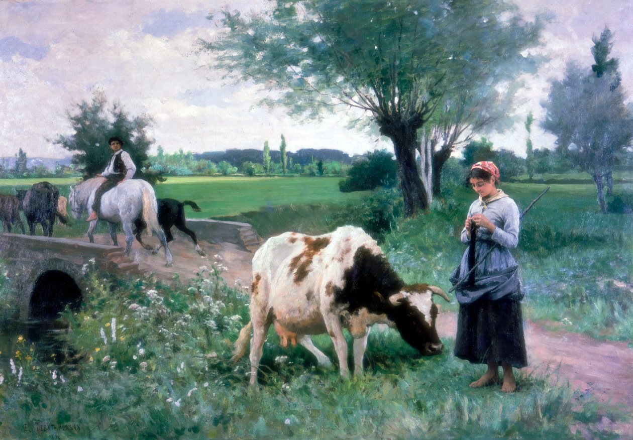 Dobře střežená kráva, 1890 od Edouard Bernard Debat Ponsan
