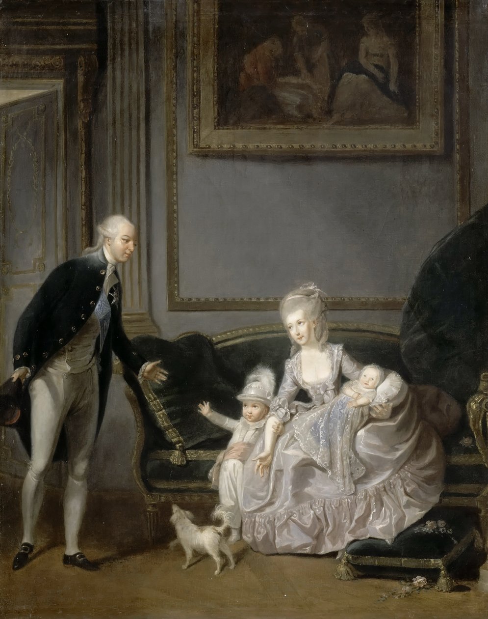 Rodina Louise Philippe Joseph dOrléans 1747-1793 v Palais-Royal, 1776 od Edouard Cibot