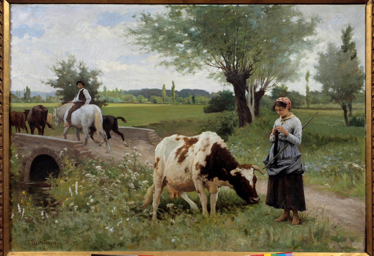 Dobře střežený trenér Obraz Edouarda Debata Ponsana (1847-1913) 1890 Ne. 0,82x1,28 m Pau, Muzeum výtvarných umění od Edouard Debat Ponsan