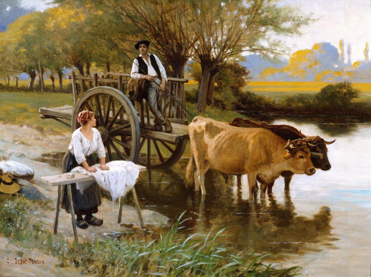 The Waters Edge od Edouard Debat Ponsan