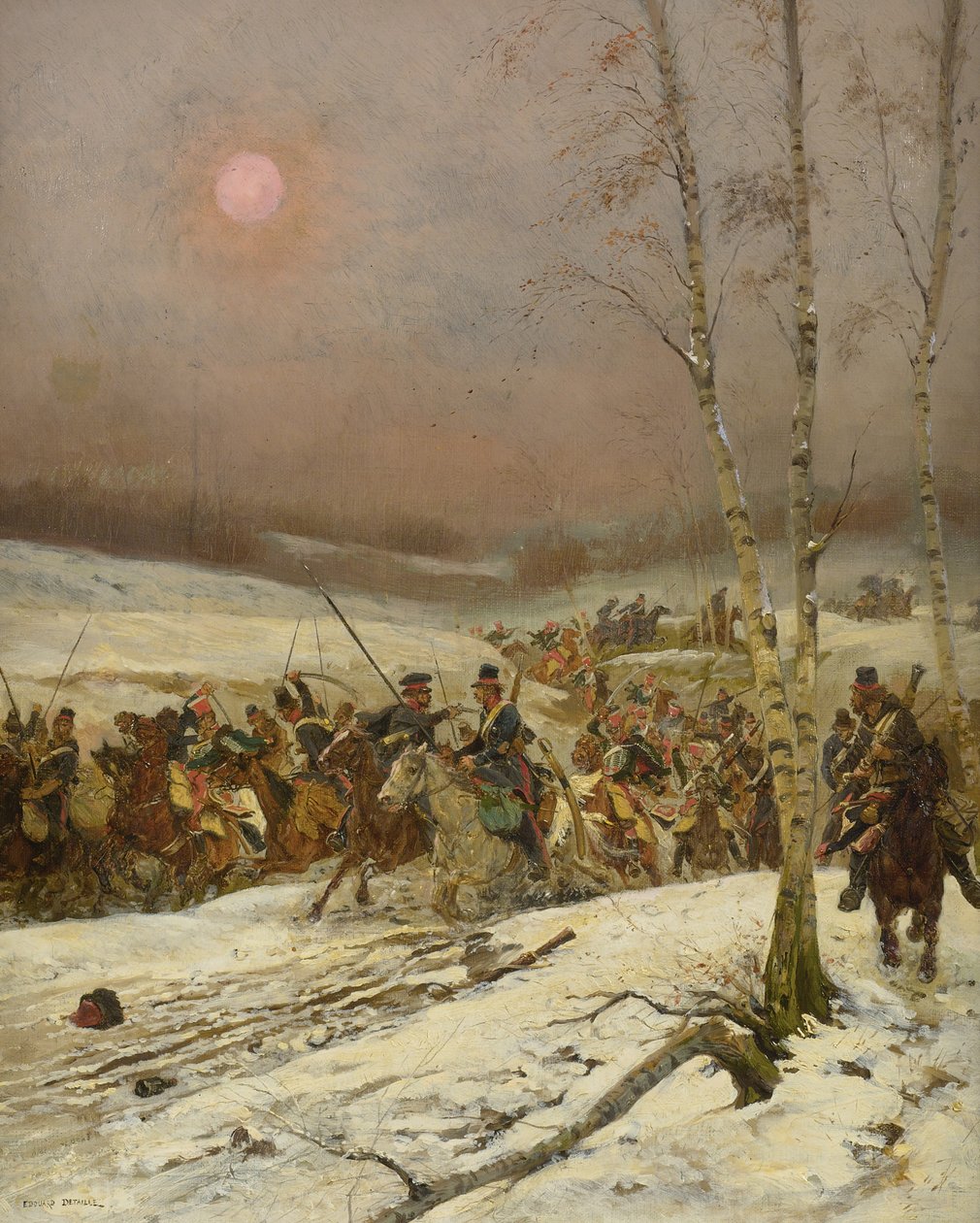 Cossacks útočí na eskadru Čestné stráže, c. 1910 od Jean Baptiste Edouard Detaille