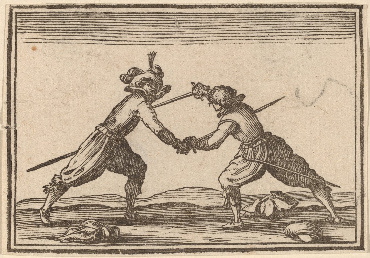 Souboj s meči od Edouard Eckman after Jacques Callot