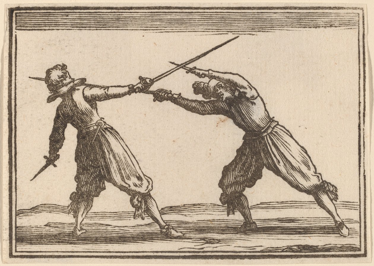 Souboj s meči a dýkami od Edouard Eckman after Jacques Callot