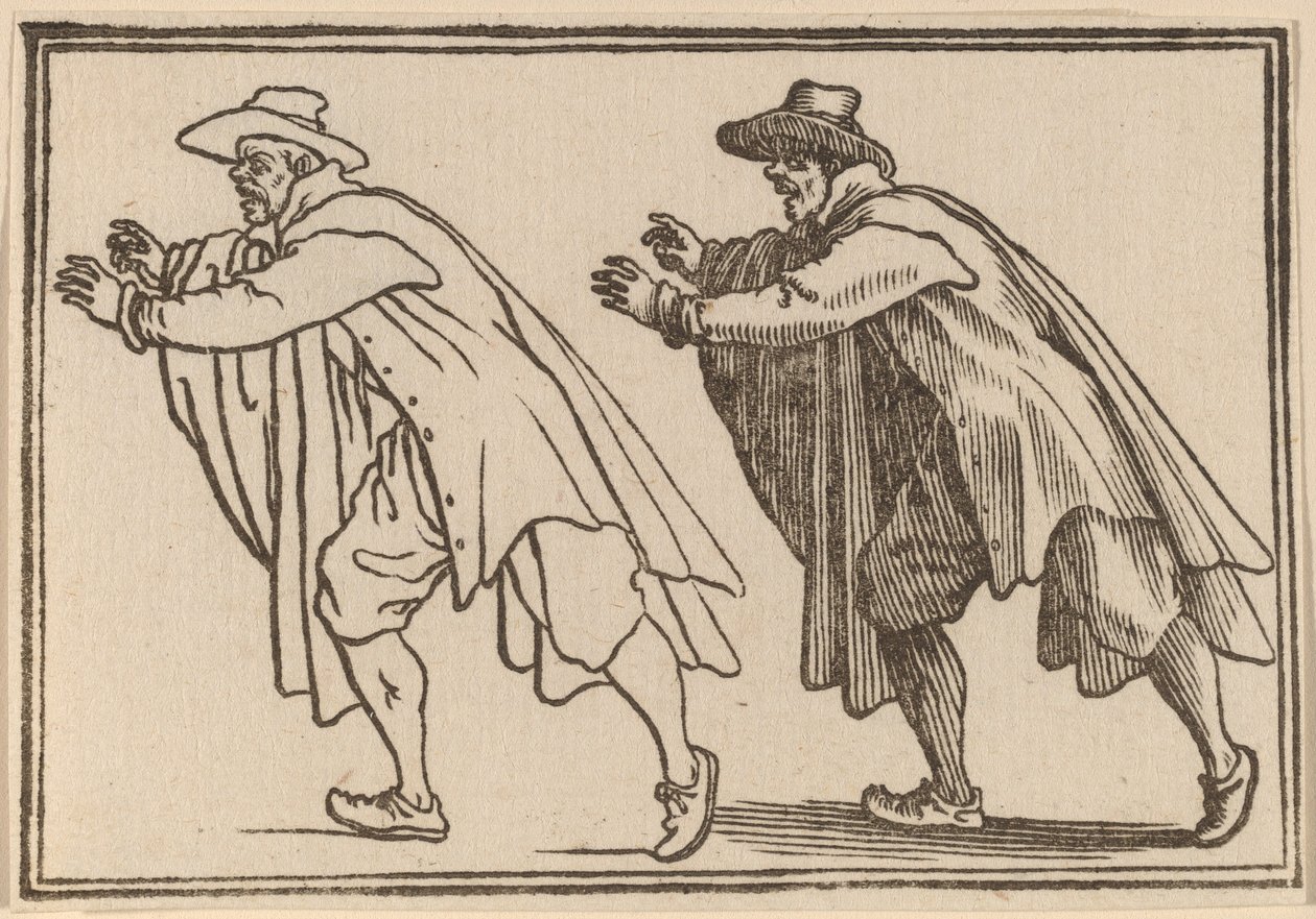 Muž se pohybuje náhle od Edouard Eckman after Jacques Callot