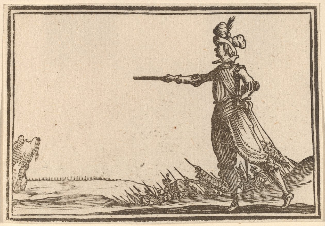 Pěší vojenský velitel od Edouard Eckman after Jacques Callot