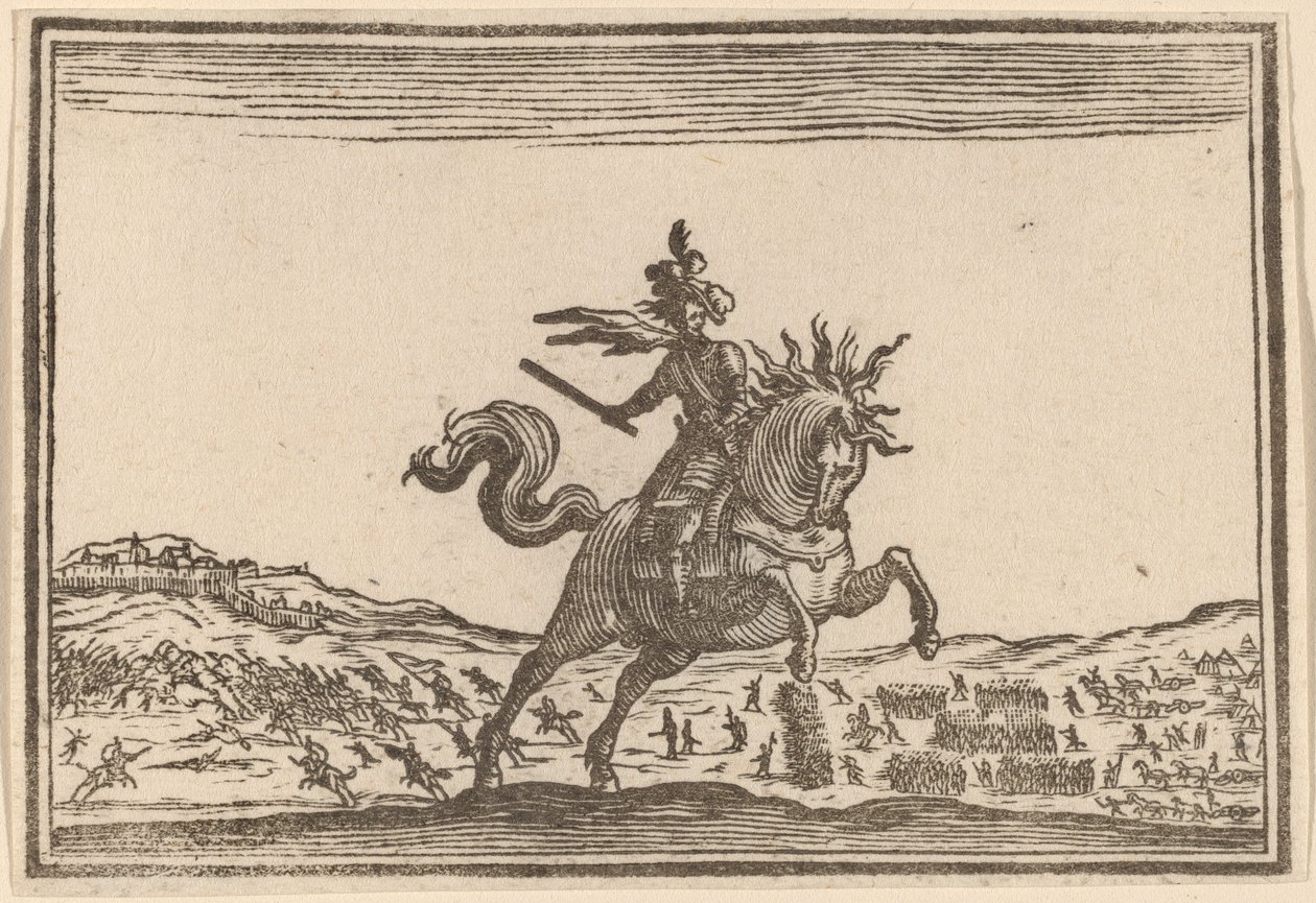 Vojenský velitel na koni od Edouard Eckman after Jacques Callot