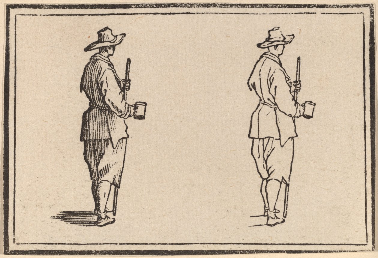 Sedlák s pohárem od Edouard Eckman after Jacques Callot