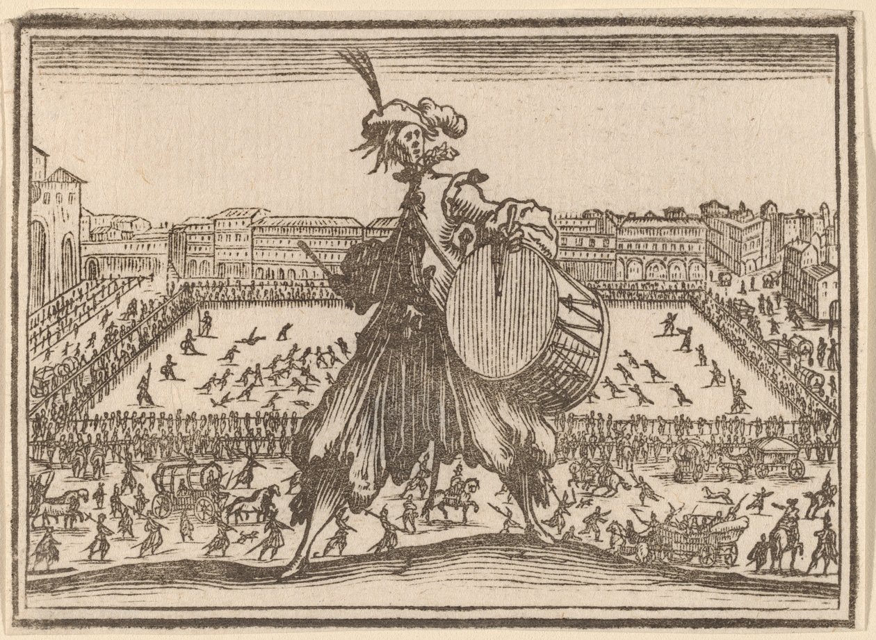Piazza Santa Croce, Florencie od Edouard Eckman after Jacques Callot