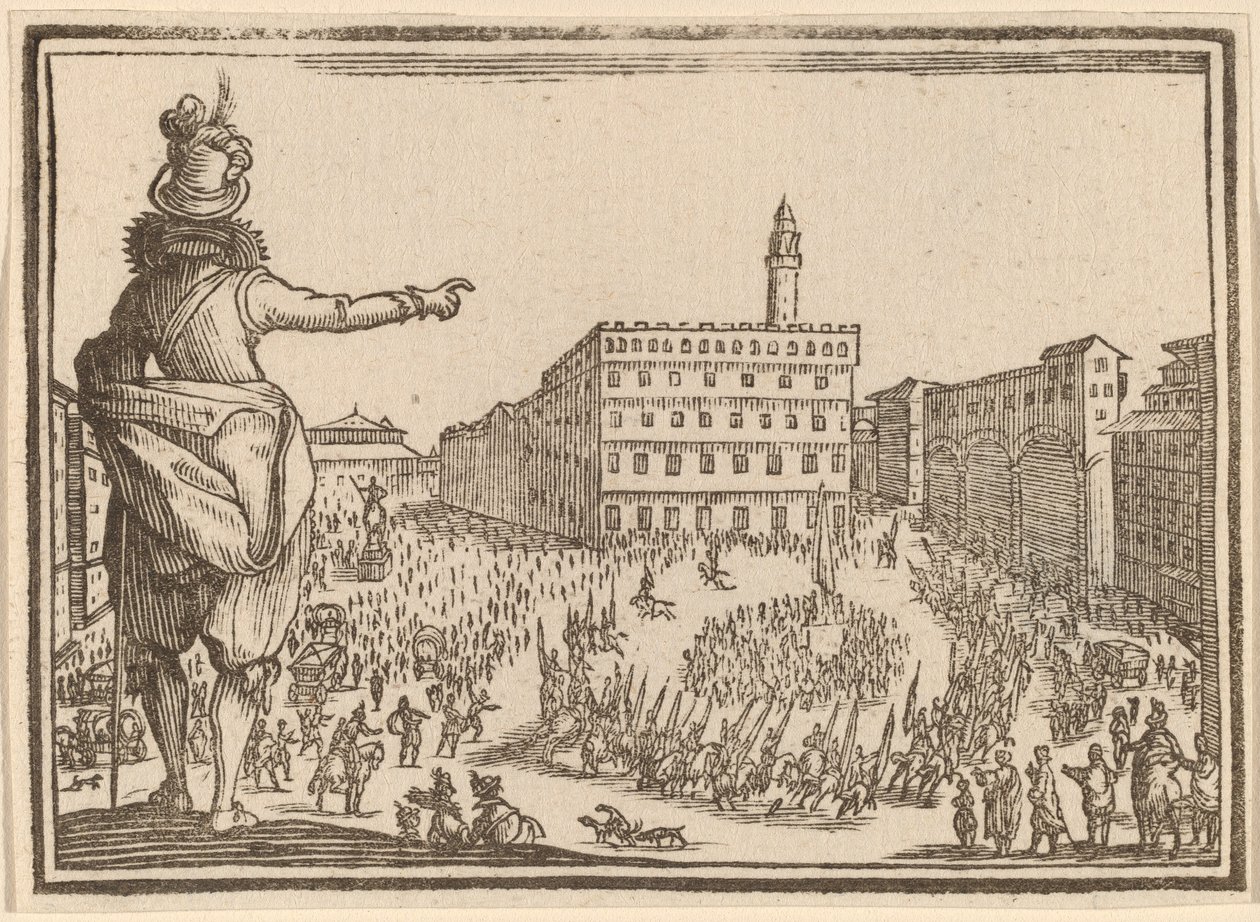 Piazza della Signoria, Florencie od Edouard Eckman after Jacques Callot