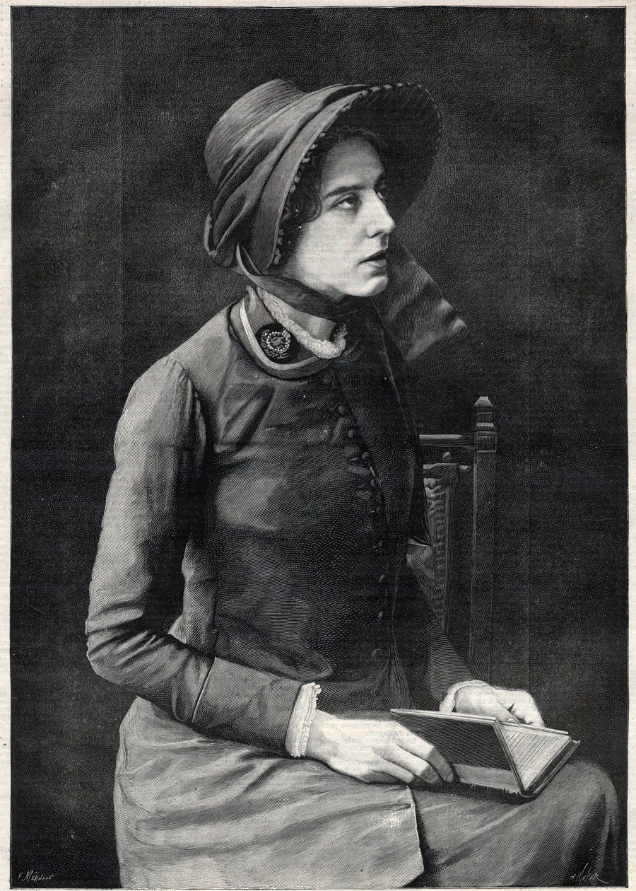 Slečna Kate Booth (Catherine Booth-Clibborn (Booth Clibborn), marechale z Armee spásy (1858-1955) - rytina od Navelliera v „The Illustrous Diary““ z roku 1891 od Edouard Felicien Eugene Navellier