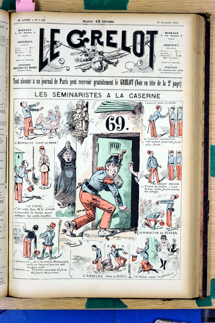 Obálka „“Le Grelot“, číslo 1025, Satirický v barvách od Edouard Guillaumin Pepin
