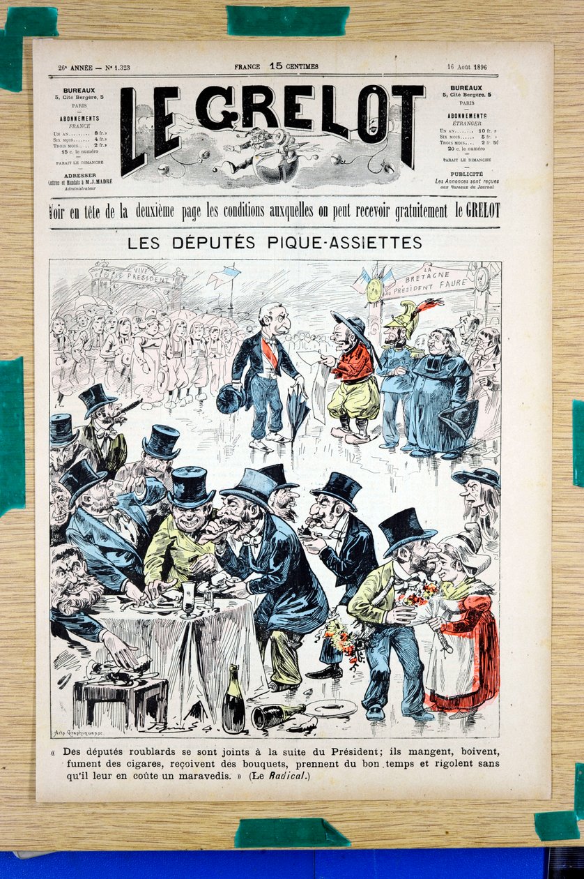 Obálka „“Le Grelot“, číslo 1323, Satirický v barvách od Edouard Guillaumin Pepin
