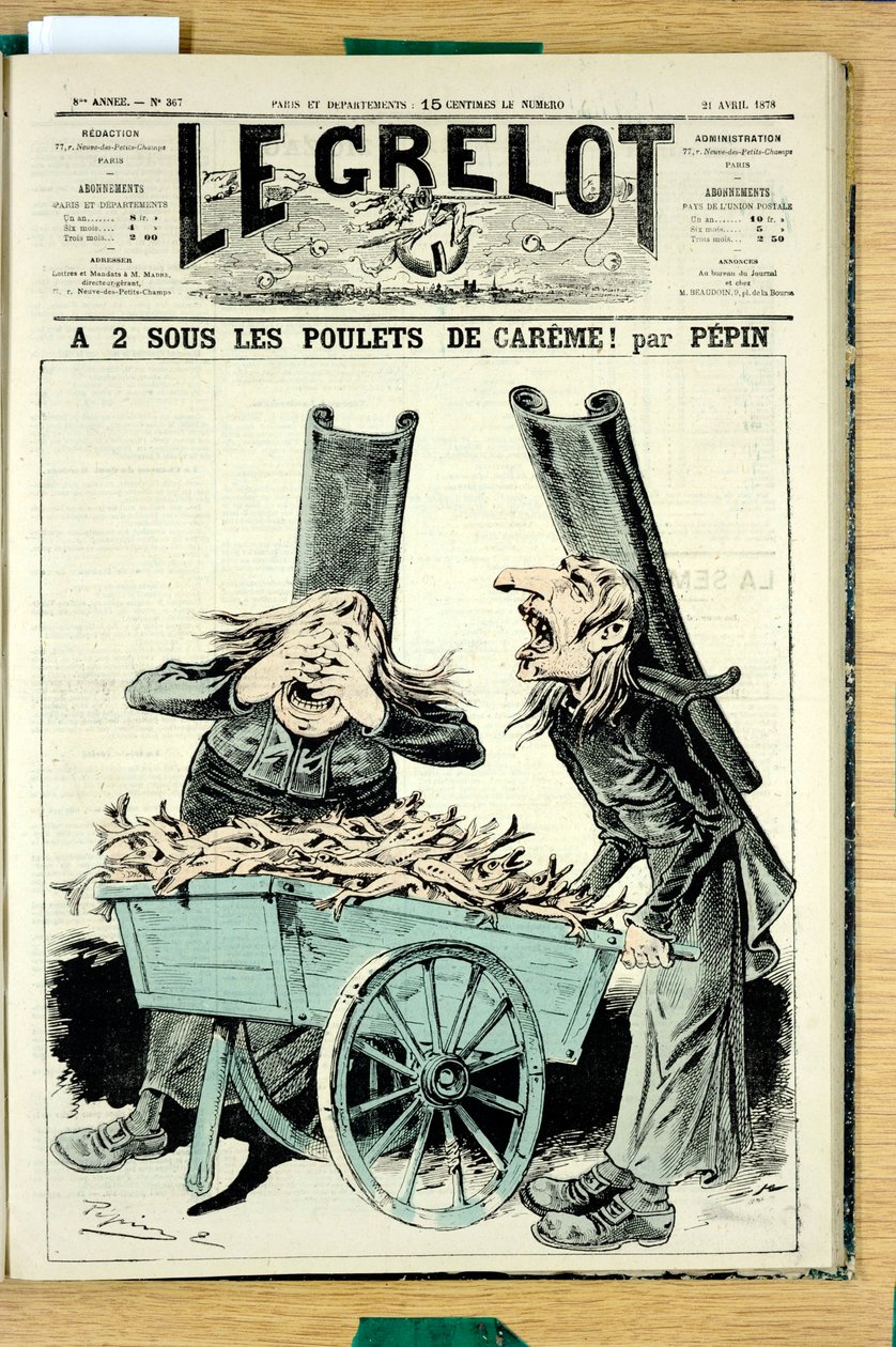 Obálka „“Le Grelot“, číslo 367, Satirický v barvách od Edouard Guillaumin Pepin