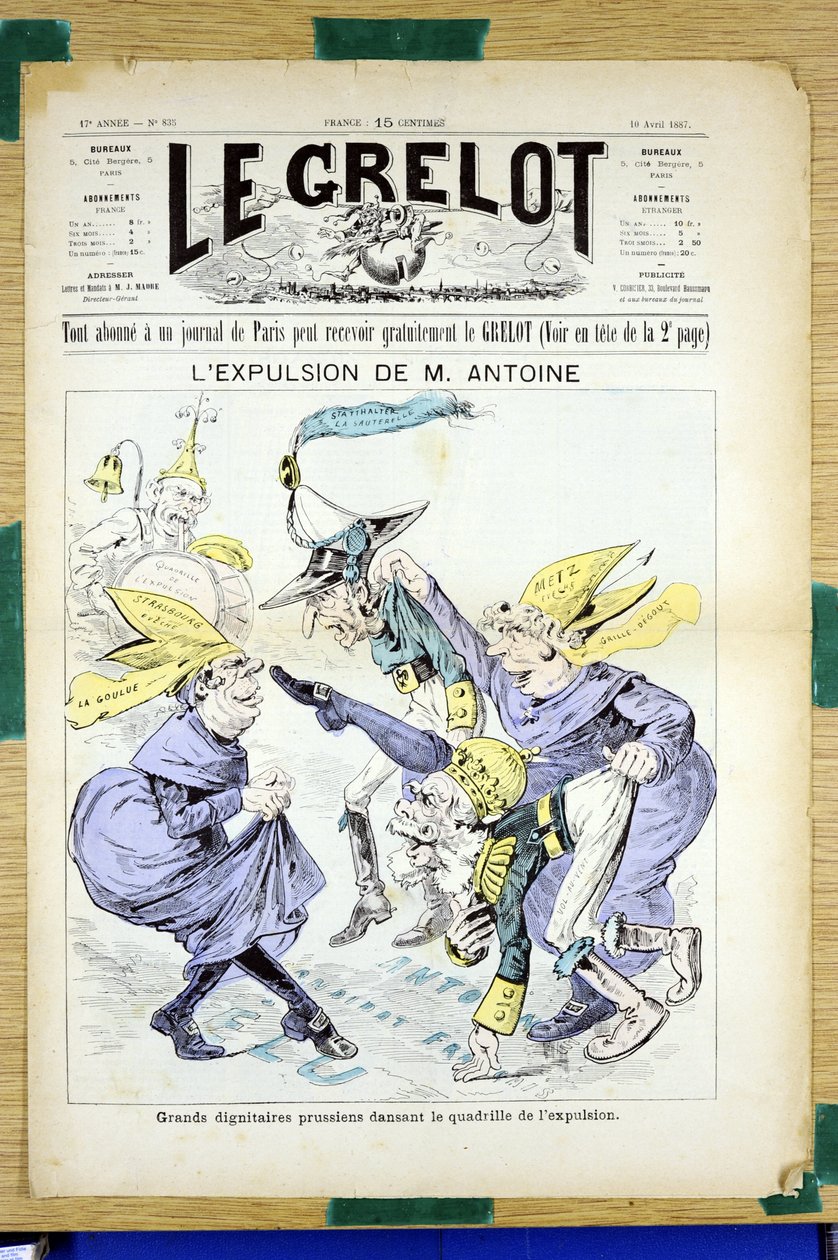 Obálka „“ Le Grelot “, číslo 835, Satirique en Couleurs od Edouard Guillaumin Pepin