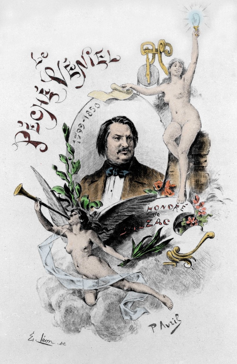 Frontispice „Veniel sin“ od Honore de Balzac. Ilustrace Paul Avril (1843-1928) z roku 1901. od Edouard Henri Avril