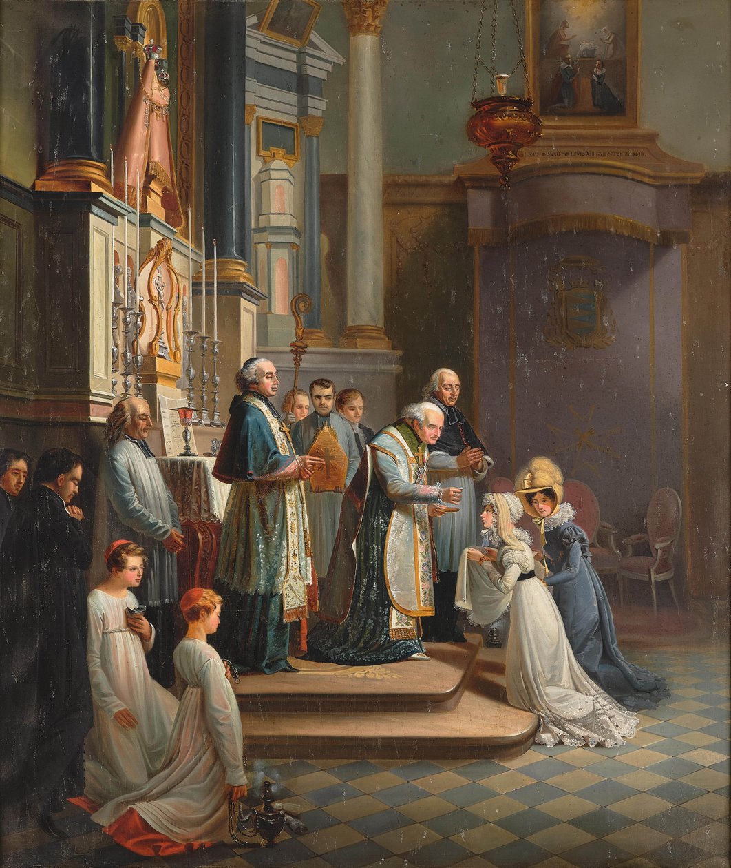 Návštěva vévodkyně z Berry v kostele Notre Dame de Liesse v dubnu 1819. od Édouard Henri Théophile Pingret