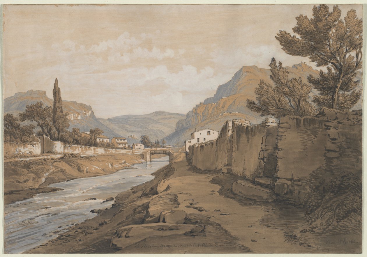 Řeka Neuve na konci údolí Dardenne, 19. století. od Edouard Jean Marie Hostein