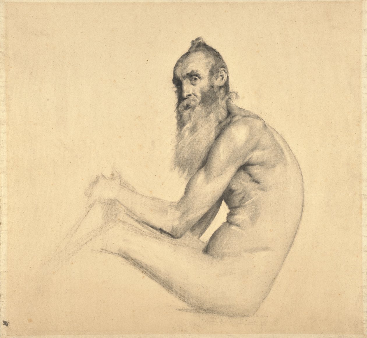 Studie aktu starého muže (Père Bainville) od Edouard Joseph Dantan