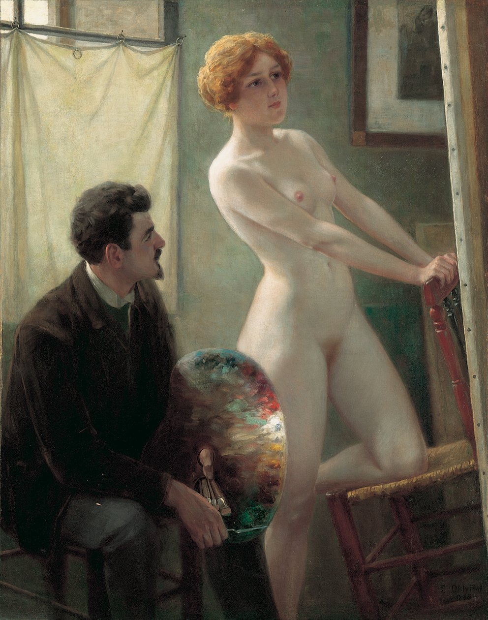 Malířův ateliér, 1885 od Edouard Joseph Dantan