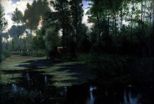 Krajina s rybníkem od Edouard Louis Boudier